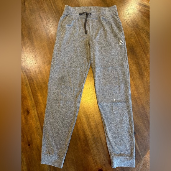 Boys Reebok Drawstring Sweatpants Jogger Grey Sz Large - Picture 3 of 3